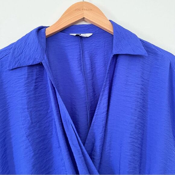 Reitmans Vibrant Blue Cross Over V-neckline Cap Sleeve‎ Midi Dress - Picture 6 of 9